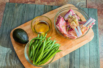 Lamb and green beens dinner, ketogenic diet recipe