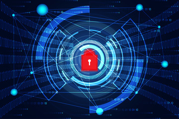 cyber security abstract technology concept world map dot and digital hi tech on the future blue background