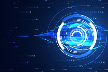 abstract technology concept modern circle future on binary hi tech background