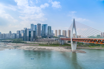 Fototapeta premium Chongqing urban architectural landscape skyline and River Bridge
