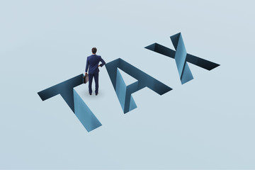 Businessman in tax financial and business concept