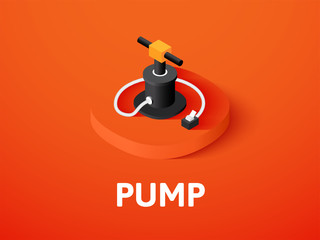 Pump isometric icon, isolated on color background