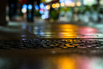 Rainy streets of the French city of Menton