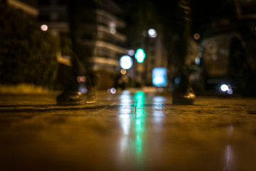 Fototapeta na wymiar Night streets of the French city of Menton