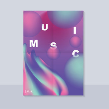 Abstract music poster with abstract shape. Futuristic abstract shape