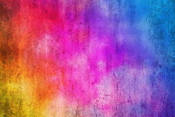 Abstract colorful cement wall texture and background. Grunge red blue and yellow painted on concrete wall. High quality picture.