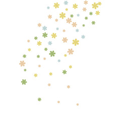 Delicate Floral Pattern with Simple Small Flowers for Greeting Card or Poster. Naive Daisy Flowers in Primitive Style. Vector Background for Spring or Summer Design.
