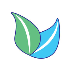 Obraz premium green leaves natural botanical ecology environment vector illustration blue green design