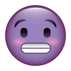 cute purple smile emoticon toothy smile vector illustration