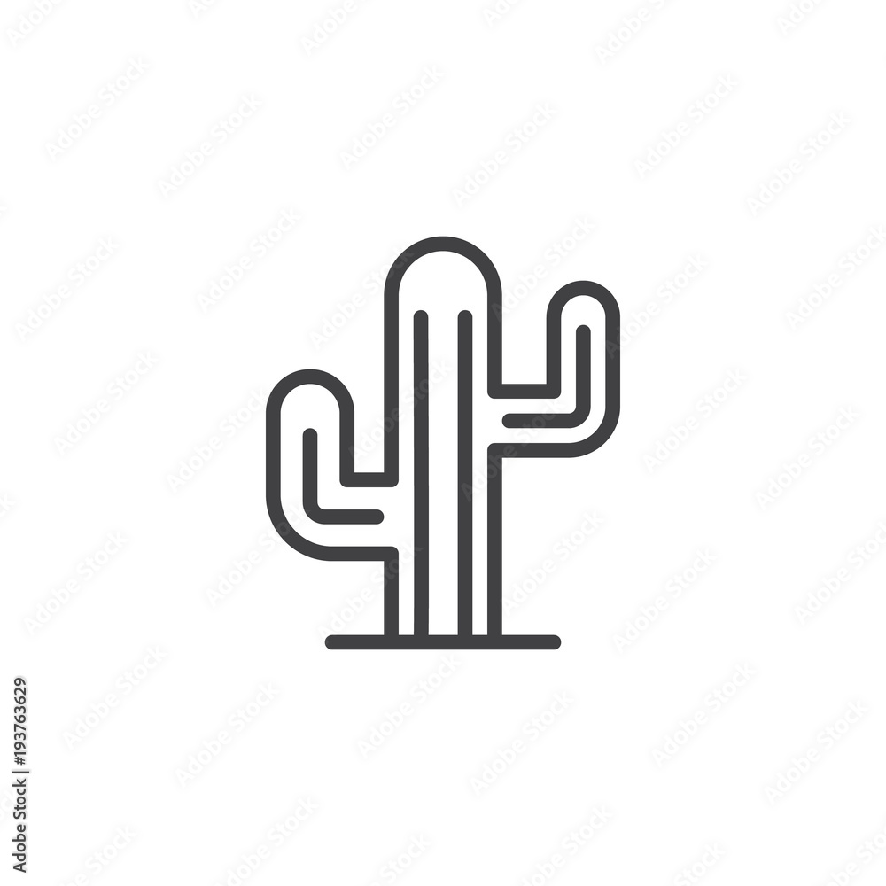 Poster cactus outline icon. linear style sign for mobile concept and web design. mexican cactus simple line