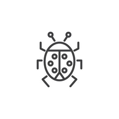 Ladybug outline icon. linear style sign for mobile concept and web design. Ladybird bug simple line vector icon. Symbol, logo illustration. Pixel perfect vector graphics