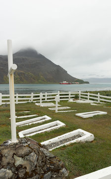 Ernest Shackleton's Grave at Grytviken on South Georgia. 