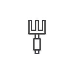 Obraz na płótnie Canvas Rake outline icon. linear style sign for mobile concept and web design. Gardening tool simple line vector icon. Symbol, logo illustration. Pixel perfect vector graphics