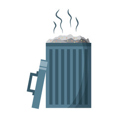 open bin with garbage cap handle vector illustration