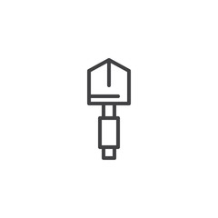 Fototapeta premium Shovel outline icon. linear style sign for mobile concept and web design. Spade simple line vector icon. Symbol, logo illustration. Pixel perfect vector graphics