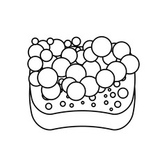 sponge bubbles foam soap vector illustration outline image