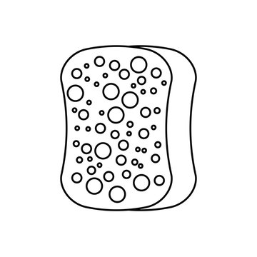 black and white sponge outline clip art preview