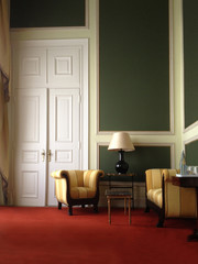 Foyer Seating Area Lobby in Luxurious Green Room