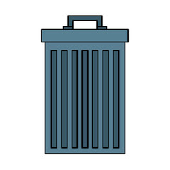 gray trash can container garbage vector illustration