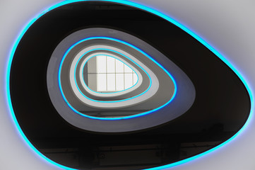 Gray, black and cyan color alternating egg shapes