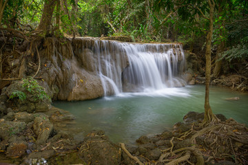 Huaymaekamin Waterfall in kanchanaburi province Thailand