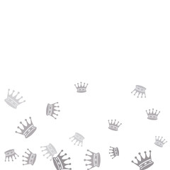 Elegant vector background with colored crowns. Simple gentle template for the card, invitation, printing. Fashionable decoration with beautiful crowns.