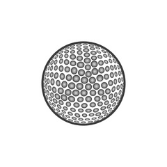 Golf ball Icon. Flat black vector illustration on white background.
