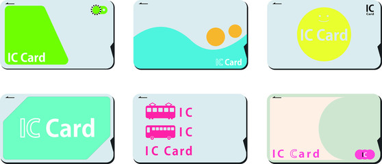 Japanese IC card set.eps - obrazy, fototapety, plakaty