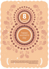 Happy Women Day Greeting Creative Background With Copy Space 8 March Holiday Concept Vector Illustration