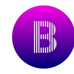 B logo vector font. Futuristic outline letter. High quality line single sign. Elegant creative white symbol on colorful background. Latin minimal alphabet letters. Universal vector icon.