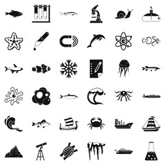 Wellspring icons set, simple style