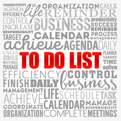 Obraz premium To Do List word cloud collage, business concept background