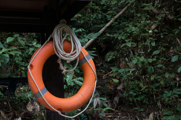 Rubber float ring around the waterfall - 193770084