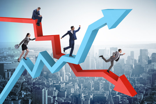 Business concept of both crisis and recovery