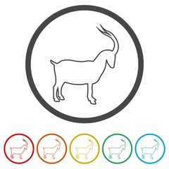 Goat icon, 6 Colors Included