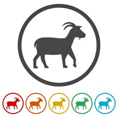 Goat icon, 6 Colors Included