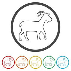 Goat icon, 6 Colors Included