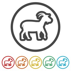 Goat icon, 6 Colors Included