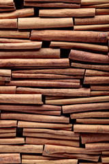 Cinnamon sticks closeup.