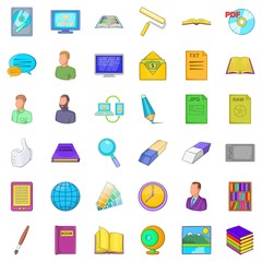 Proprietary icons set, cartoon style