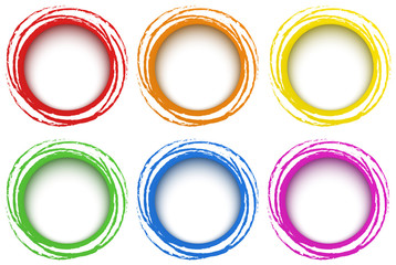 Six rings template in different colors