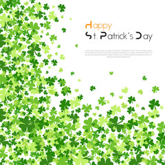 Template Background For Saint Patircks Day With Clover Or Shamrock Leaves Vector Illustration