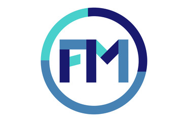 FM Global Circle Ribbon letter Logo