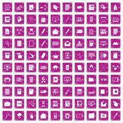 100 folder icons set grunge pink