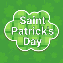 Saint Patricks Day Retro Poster Green Shamrock Background Vector Illustration