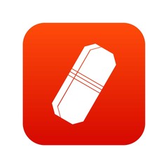 Pencil eraser icon digital red