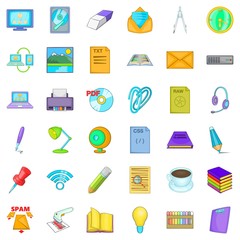 Organizational management icons set, cartoon style