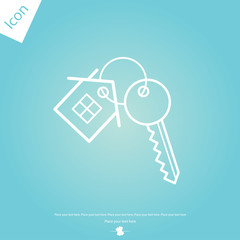house key line icon