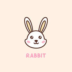 Cute face character rabbit. It can be used for sticker, patch, card, phone case, poster, t-shirt, mug etc.