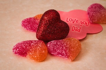 Obraz premium heart-shaped gummy candies, sweets to give away